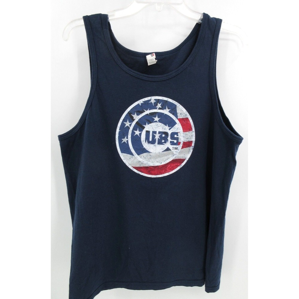 CHICAGO CUBS‎ BUDWEISER Tank Top Women's Size Medium Navy Blue   AMERICAN FLAG